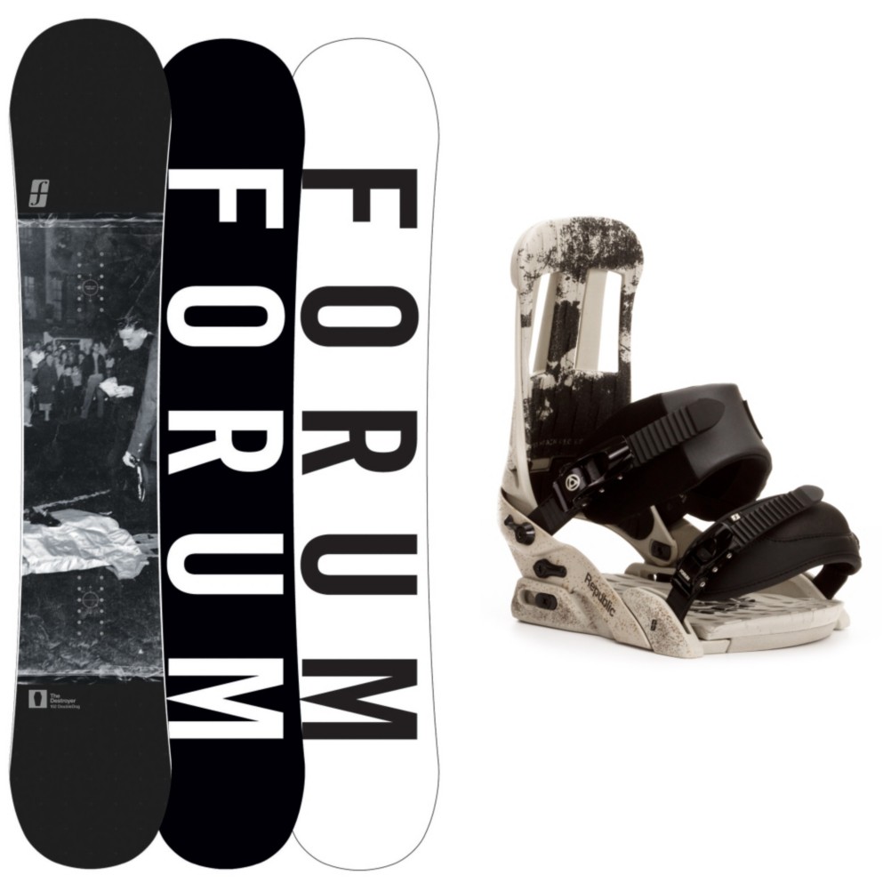 Forum Destroyer Doubledog Snowboard and Binding Package, 152cm, medium