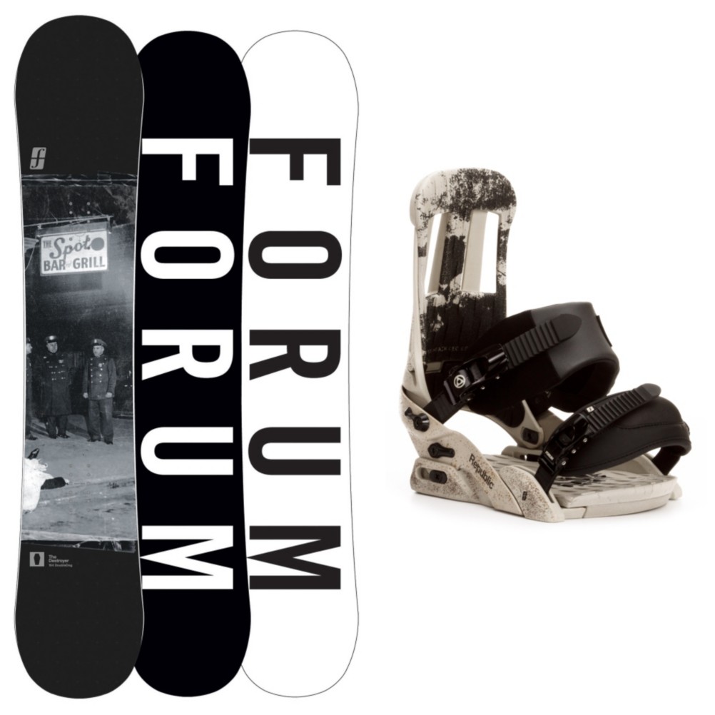 Forum Destroyer Doubledog Snowboard and Binding Package, 154cm, swatch