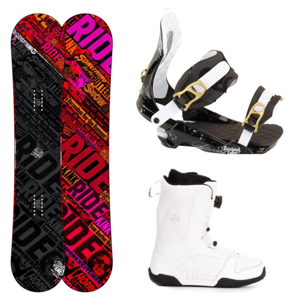 Ride Kink Complete Snowboard Package, 147cm, medium