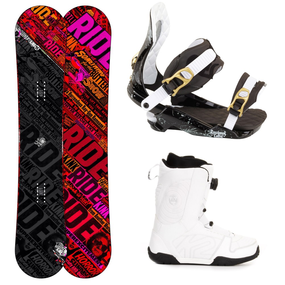 Ride Kink Complete Snowboard Package, 155cm, swatch
