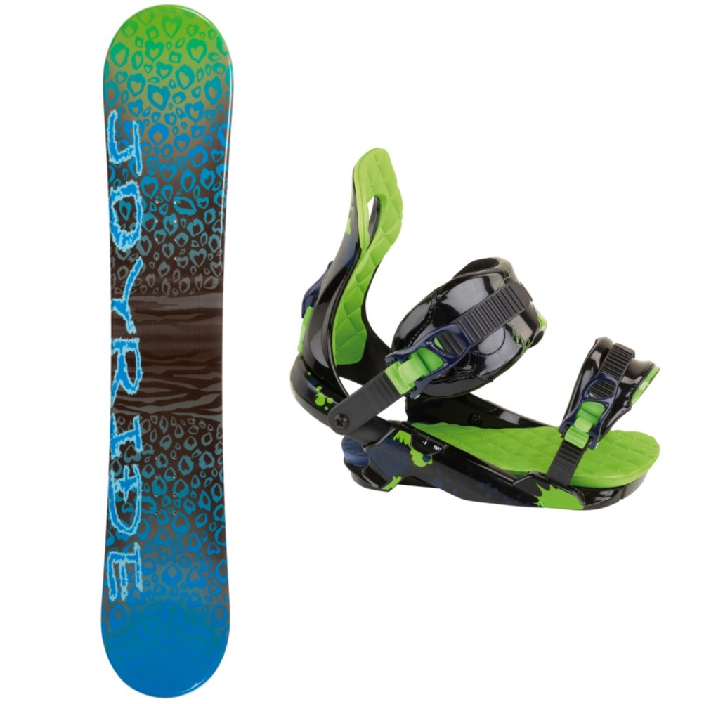 Joyride Cheetah Blue Womens Snowboard and Binding Package, , medium