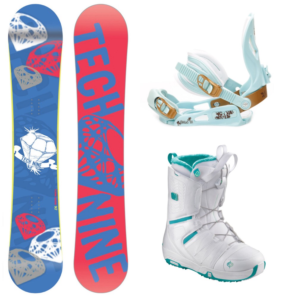 Tech Nine Diamond Blue Womens Complete Snowboard Package, , medium