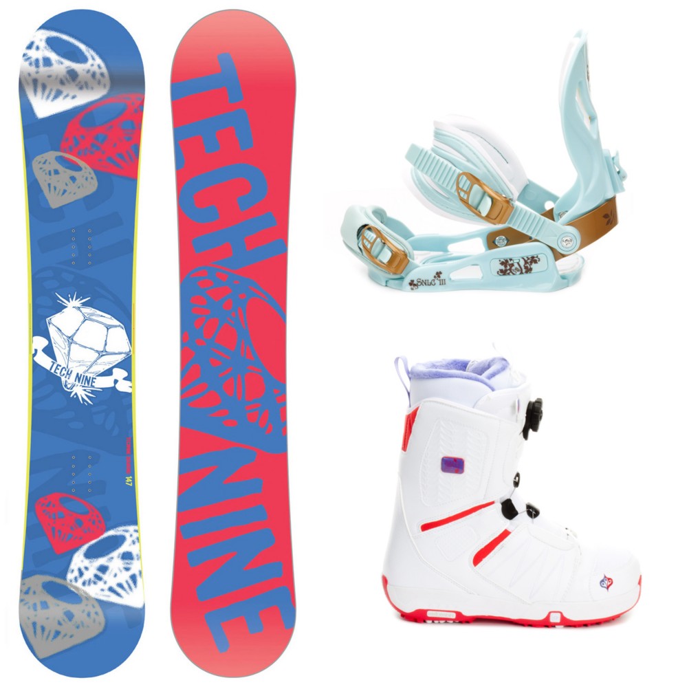 Tech Nine Diamond Blue Womens Complete Snowboard Package, , medium