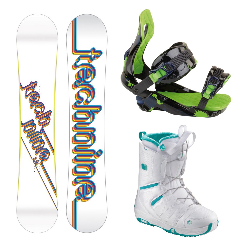 Tech Nine T9 White Womens Complete Snowboard Package, , medium