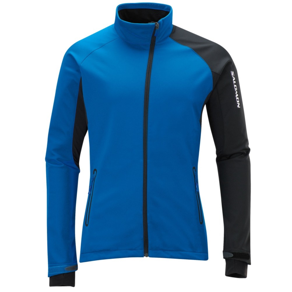 Salomon Active Soft Shell Ski Jacket, Vibrant Blue-Black, swatch