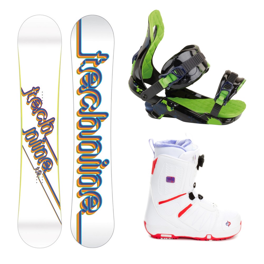 Tech Nine T9 White Womens Complete Snowboard Package, , medium