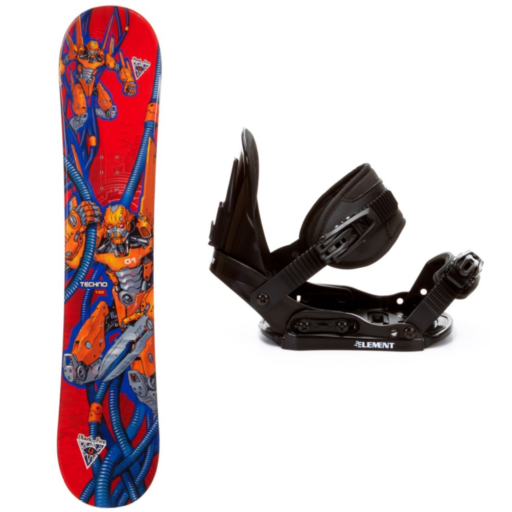 Black Fire Techno Kids Snowboard and Binding Package 2013, , medium