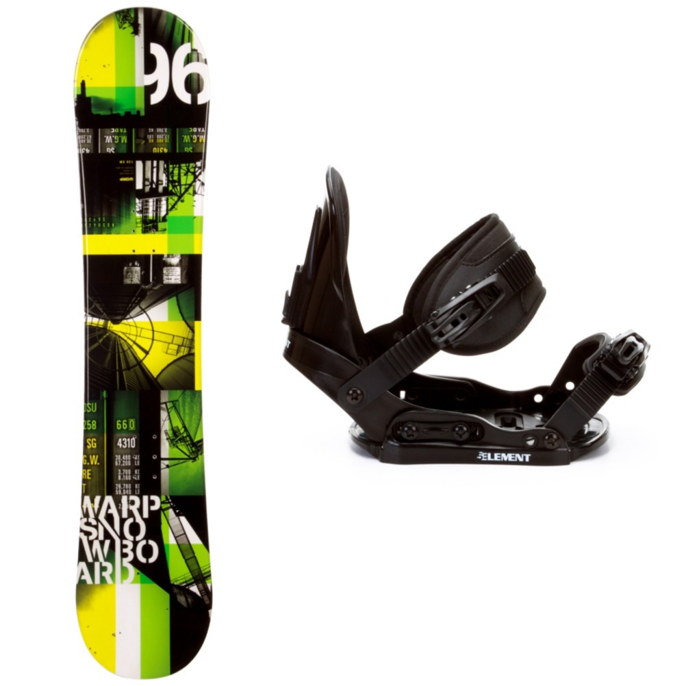 WDRP Warp Green Kids Snowboard and Binding Package, , medium