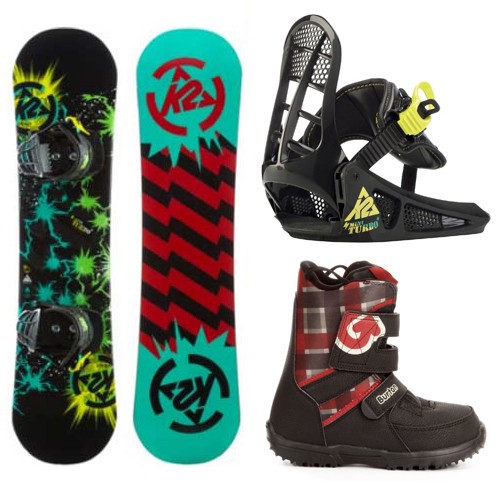 K2 Mini Turbo Kids Complete Snowboard Package 2013, 130cm, swatch