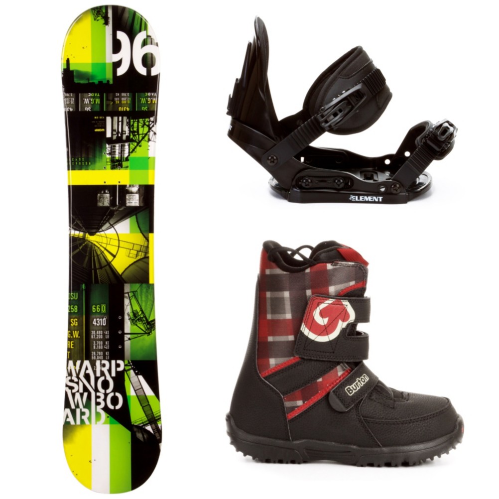 WDRP Warp Green Kids Complete Snowboard Package, , medium