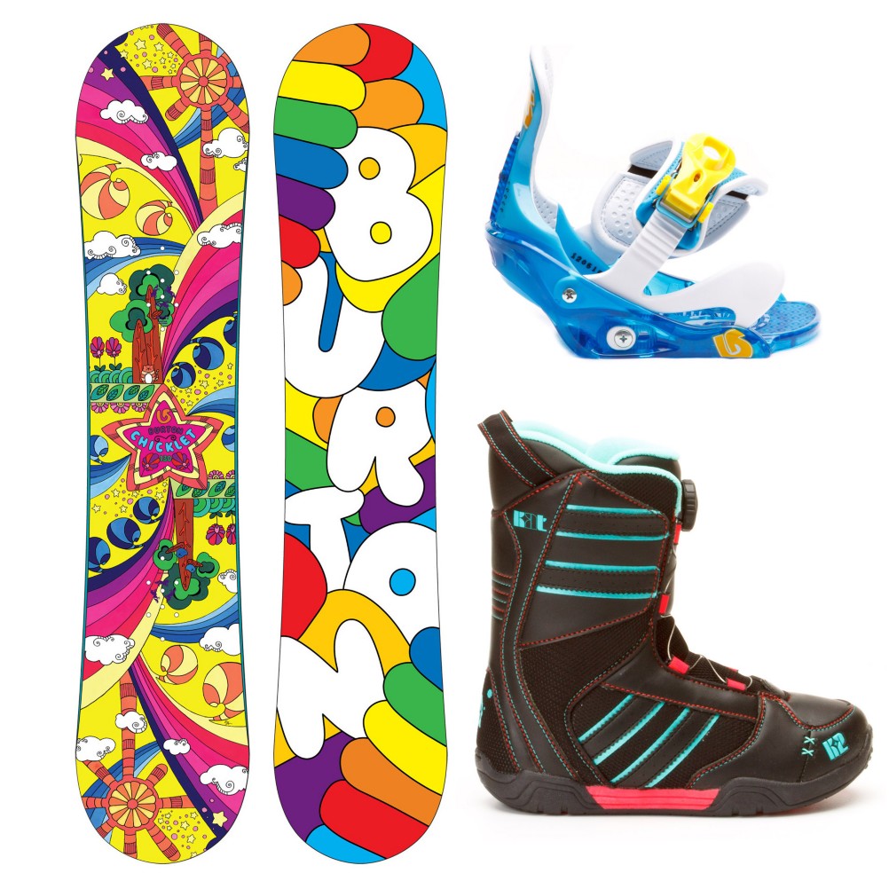 Burton Chicklet Girls Complete Snowboard Package 2013, 130cm, swatch