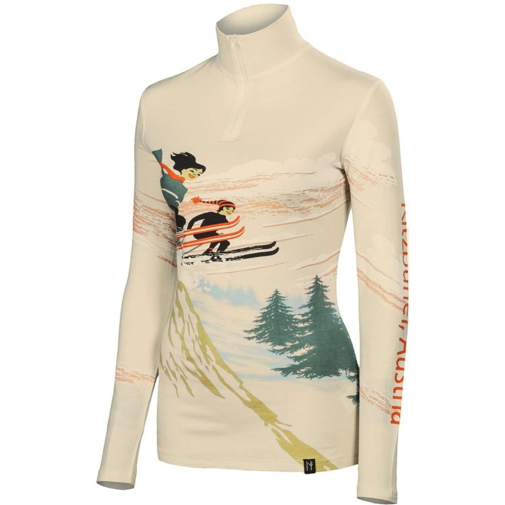 Neve Designs Ski Jumpers Zip Neck Womens Long Underwear Top, , medium