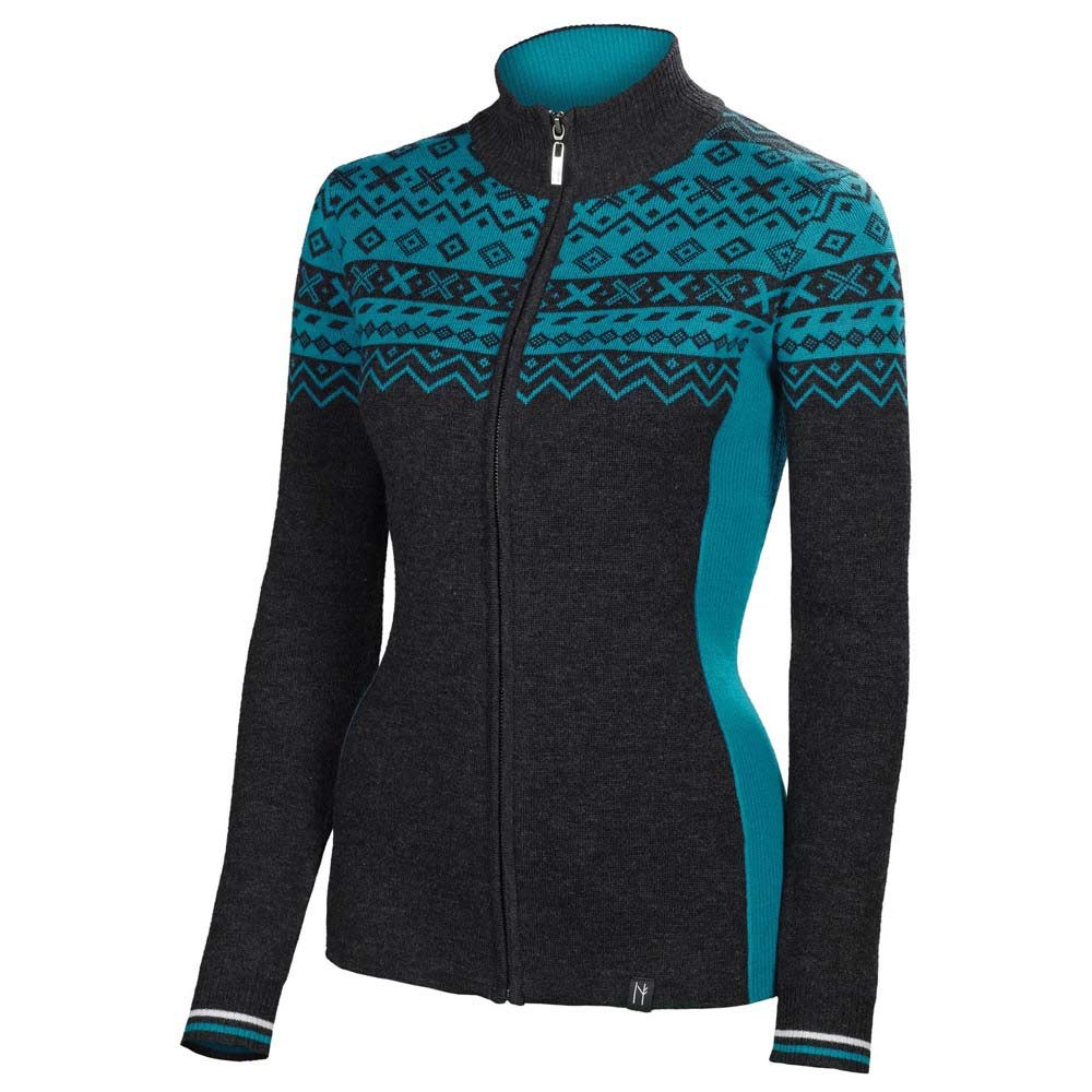Neve Designs Josephine Full Zip Womens Sweater, Charcoal, swatch