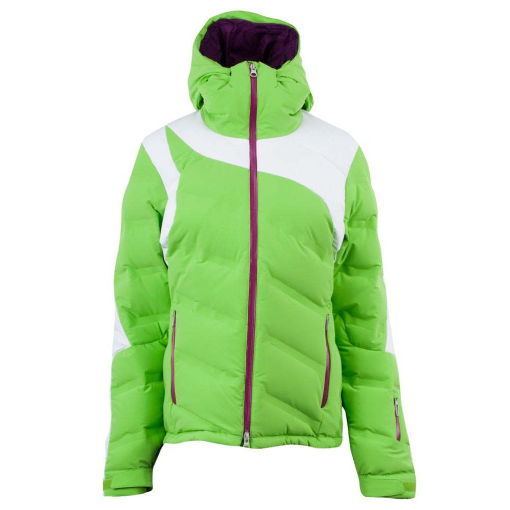 Spyder Aphrodite Womens Insulated Ski Jacket, Green Flash-White-Gypsy, swatch