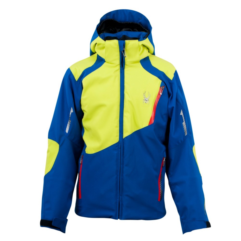 Spyder Speed Boys Ski Jacket, Just Blue-Sharp Lime-Volcano, medium