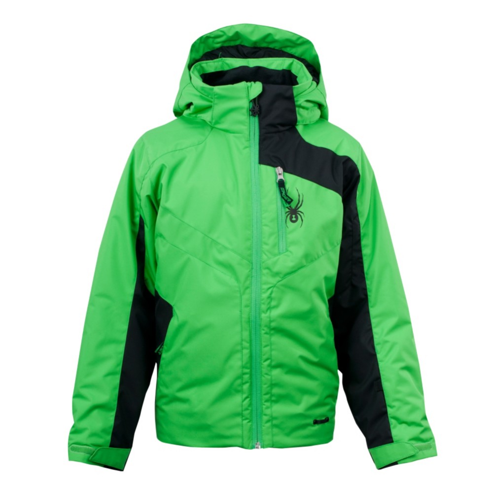 Spyder Defender Boys Ski Jacket, Classic Green, swatch