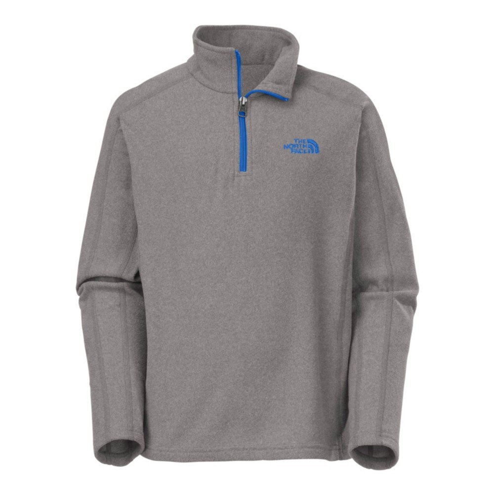 The North Face Glacier 1/4 Zip Kids Midlayer, Light Grey Heather, swatch
