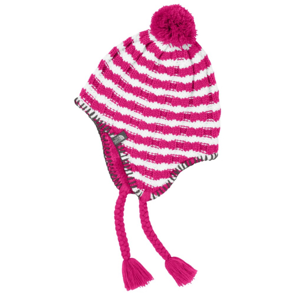 The North Face Fuzzy Earflap Kids Hat, Passion Pink, swatch