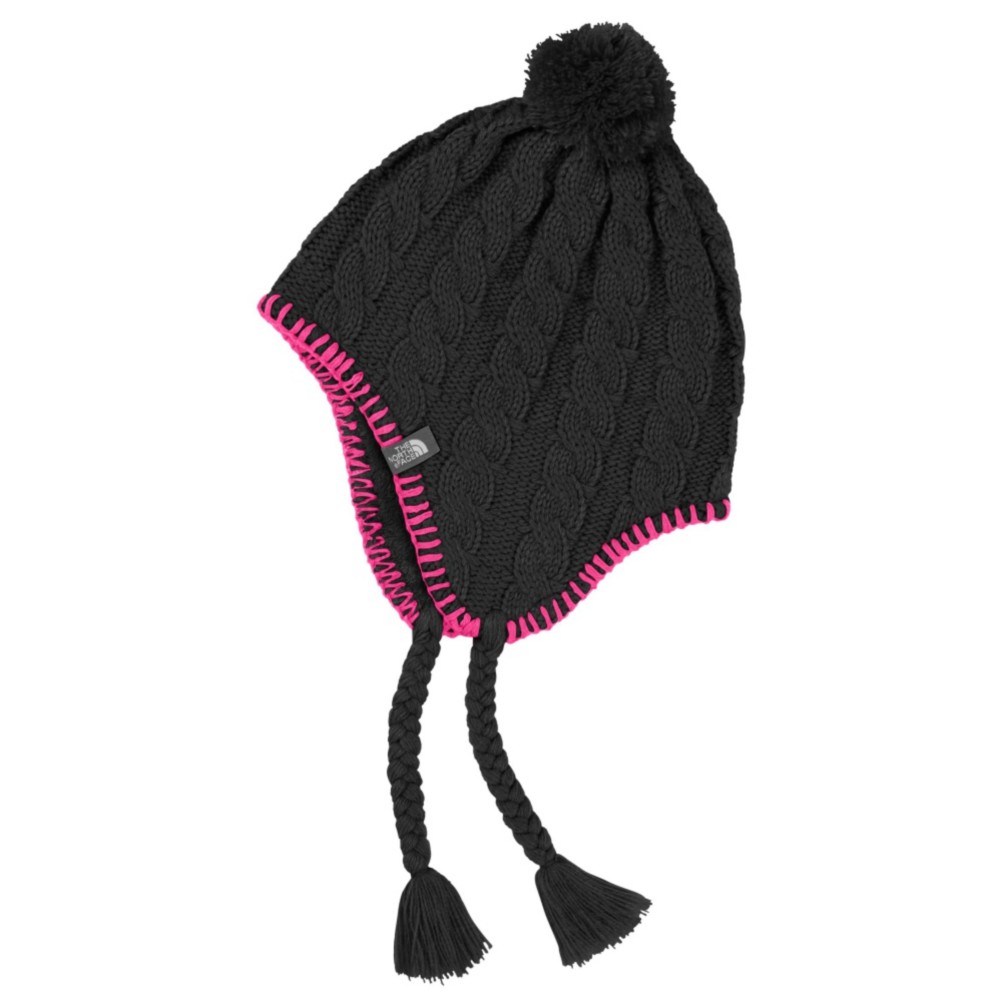 The North Face Fuzzy Earflap Kids Hat, TNF Black-Pink, swatch