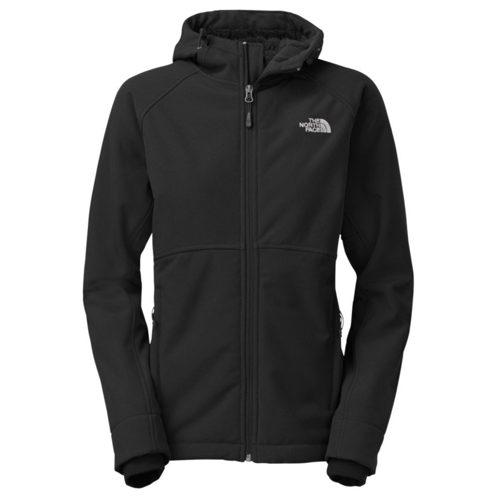 The North Face Powerdome Hoodie Womens Soft Shell Ski Jacket, TNF Black, swatch