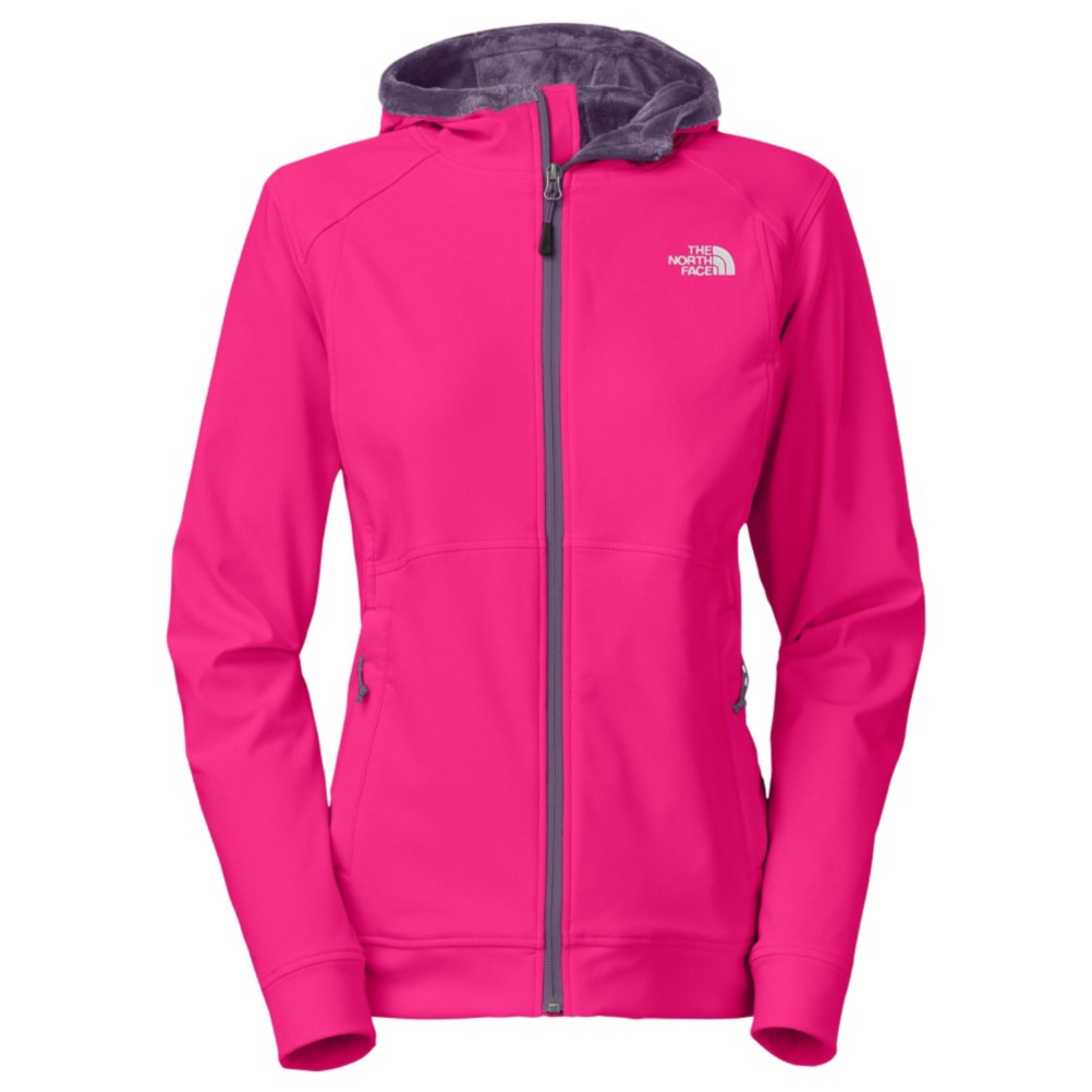 The North Face Maddie Raschel Hoodie Womens Soft Shell Ski Jacket, Passion Pink, swatch