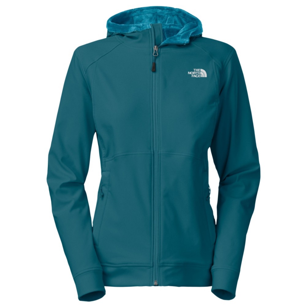 The North Face Maddie Raschel Hoodie Womens Soft Shell Ski Jacket, Prussian Blue, swatch
