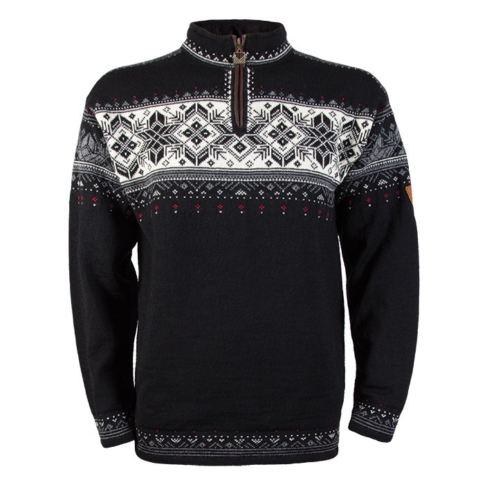 Dale Of Norway Blyfjell Mens Sweater, Black-Off White-Smoke-Raspberr, 256