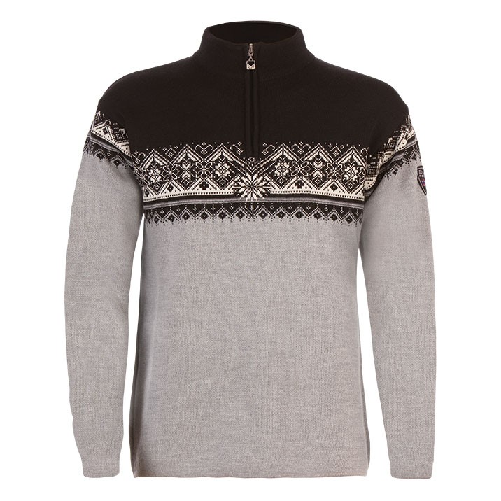 Dale Of Norway St Moritz Masculine Mens Sweater, Metal Grey-Schiefer-Black-Off, 256