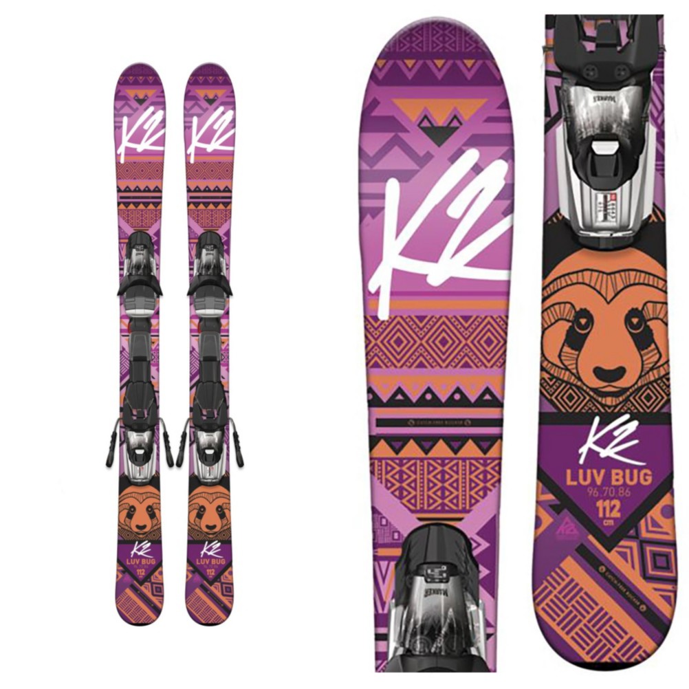 K2 Luv Bug Kids Skis with Marker Fastrak2 4.5 Bindings, , 256