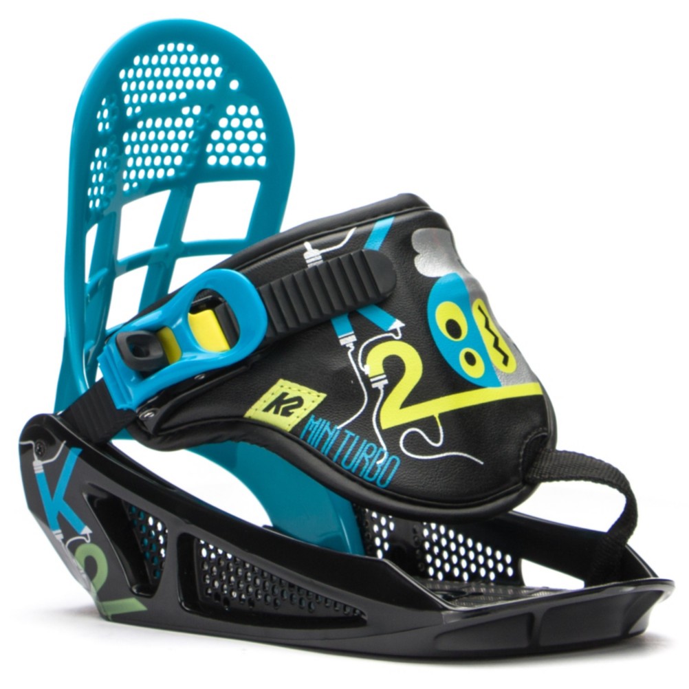 K2 Mini Turbo Kids Snowboard Bindings, Black, 256