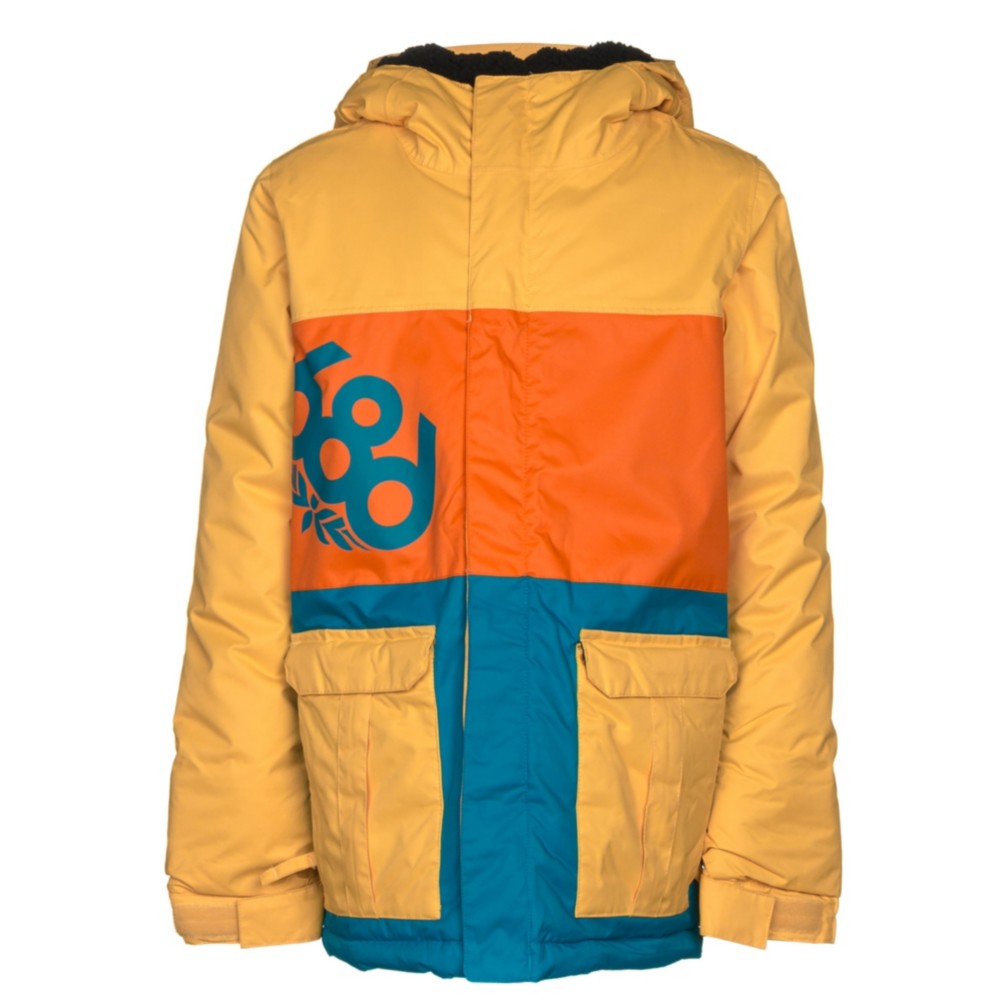 686 Elevate Boys Snowboard Jacket, Yellow Colorblock, 256