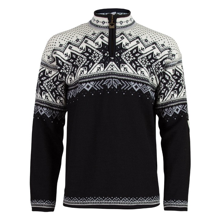Dale Of Norway Vail Mens Sweater, Black-Light Charcoal-Smoke-Off, 256