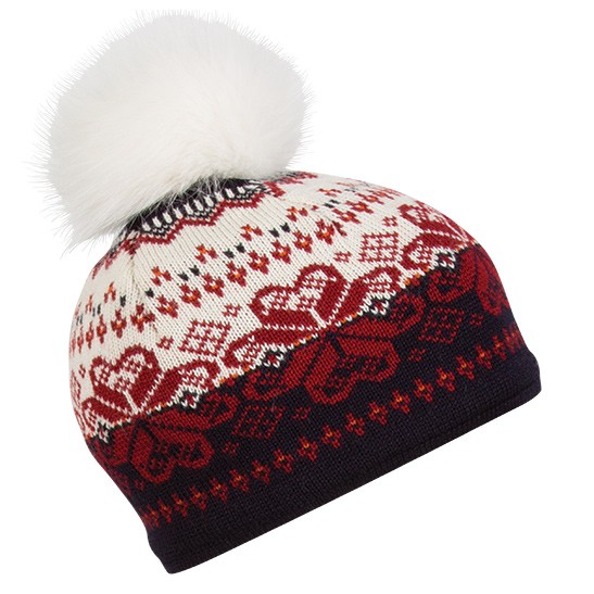 Dale Of Norway Floyen Hat, Navy-Red Rose-Orange-Off White, 256