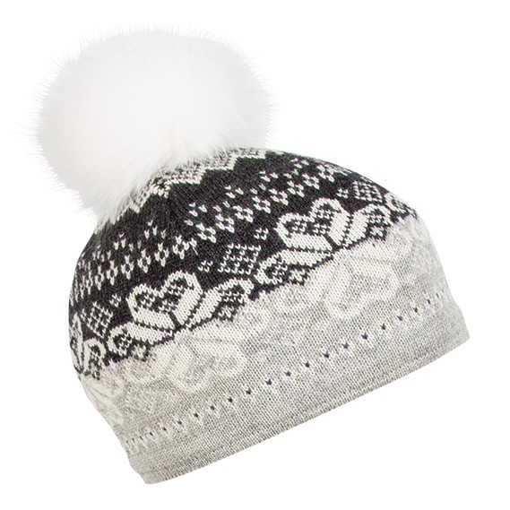 Dale Of Norway Floyen Hat, Dark Charcoal-Purple-Off White, 256