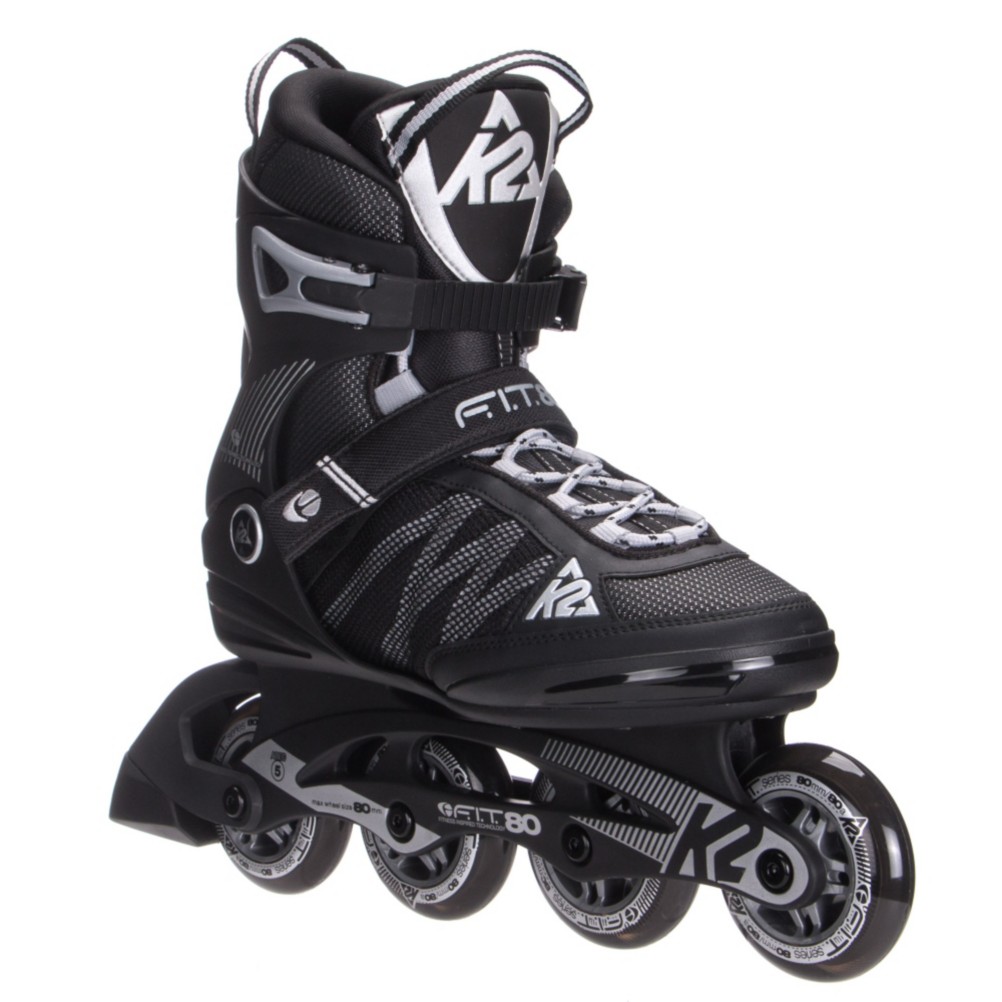 K2 F.I.T. 80 Inline Skates 2017, Black-Silver, 256