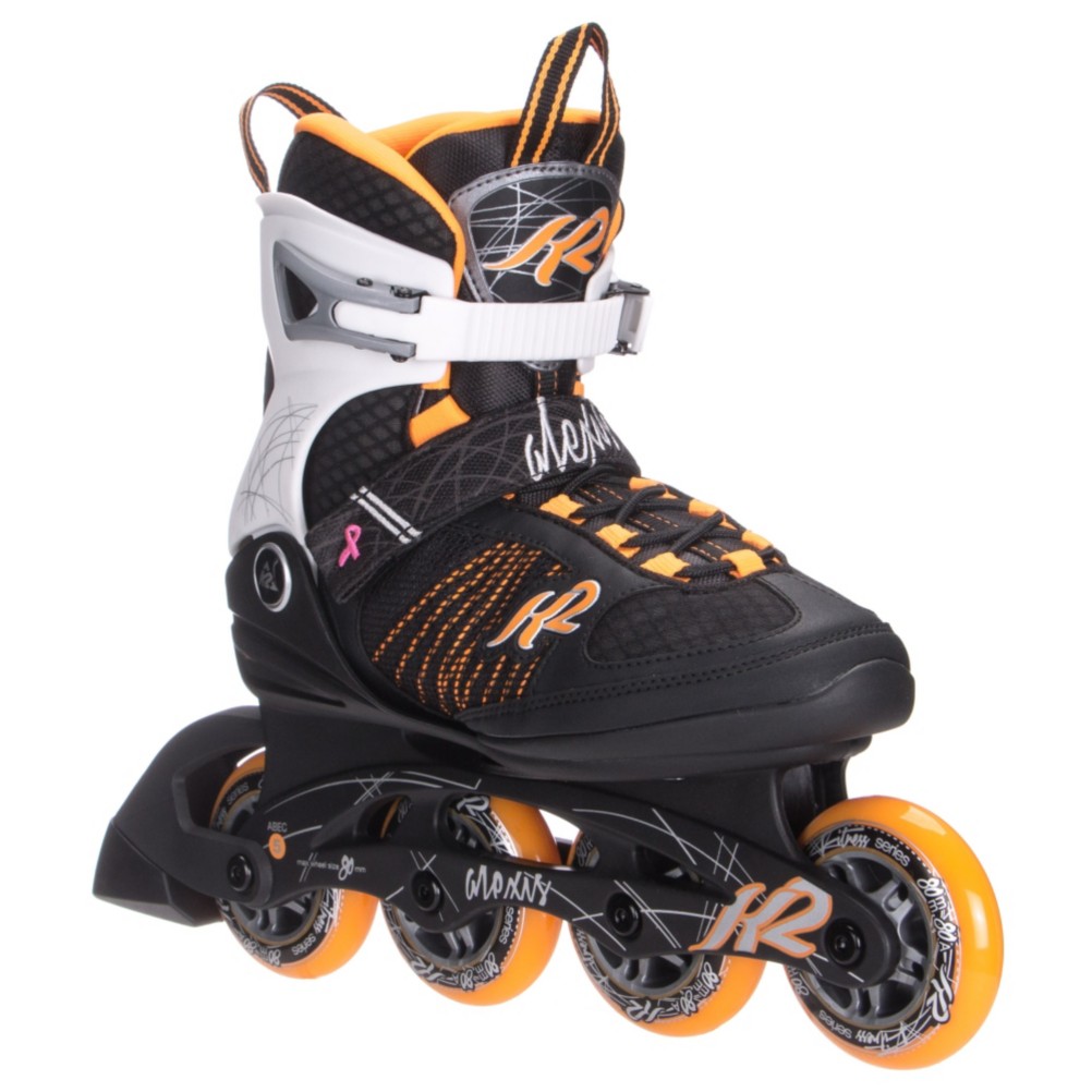 K2 Alexis 80 Womens Inline Skates 2017, Black-Tangerine, 256