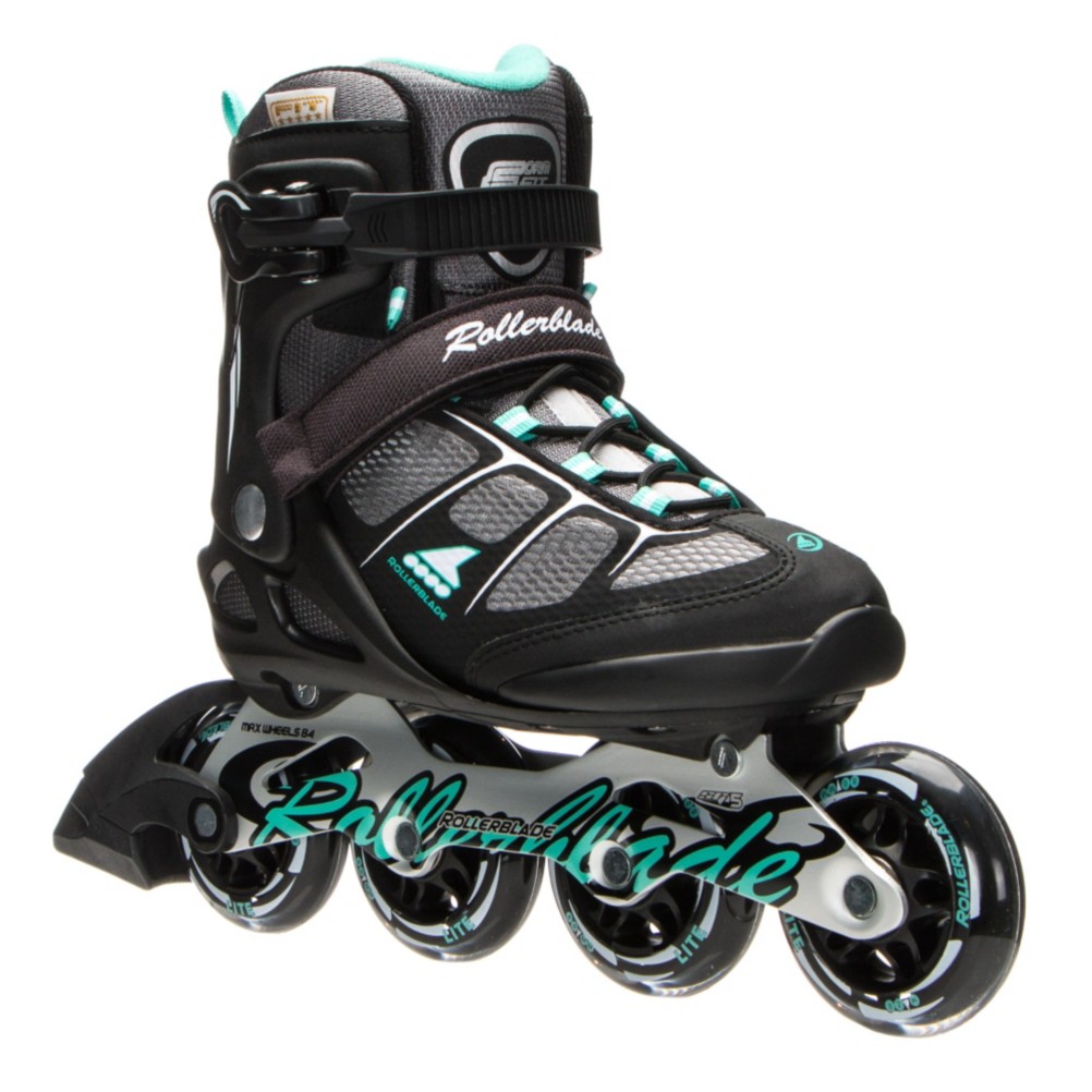 Rollerblade Macroblade 80 ALU Womens Inline Skates 2017, Black-Light Green, 256