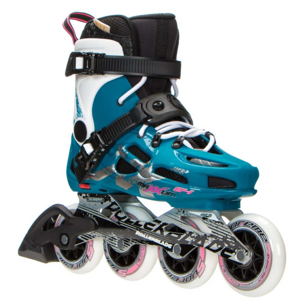 Rollerblade Maxxum 84 Womens Urban Inline Skates 2017, Petrol Blue-White, 256