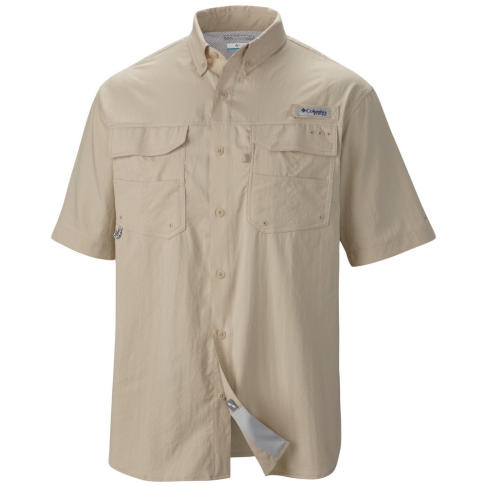 Columbia PFG Blood And Guts III Short Sleeve Mens Shirt, Fossil, 256
