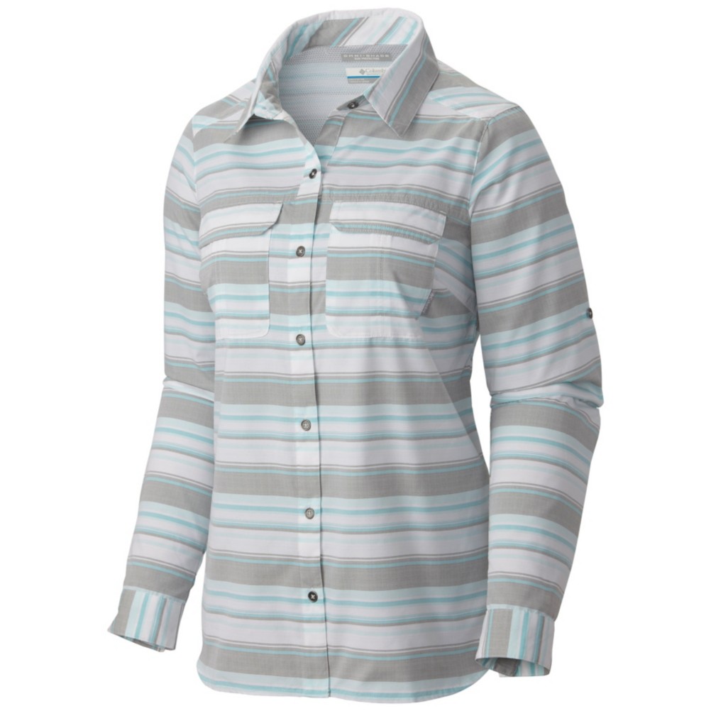 Columbia Pilsner Peak Stripe Long Sleeve Womens Shirt, Cypress Stripe, 256