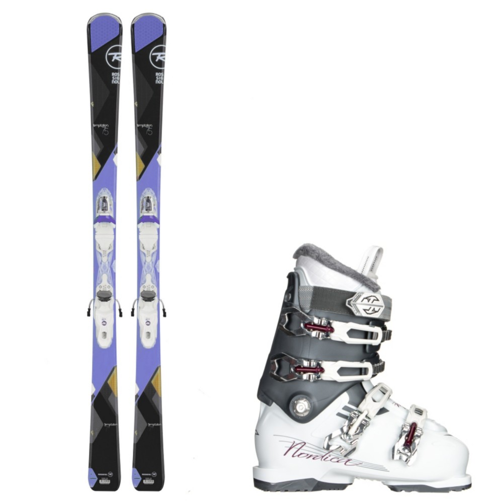 Rossignol Temptation 75, and Nordica NXT N6 Womens Ski Package 2016
