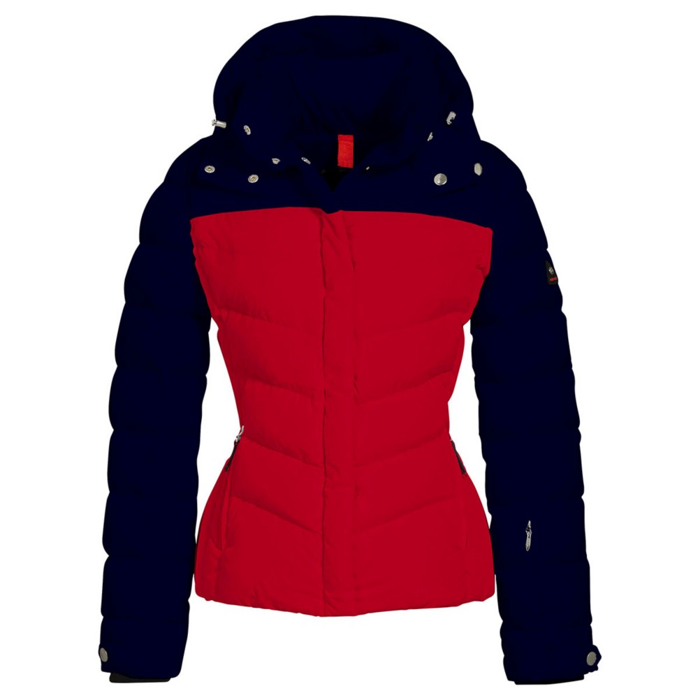 Bogner Fire + Ice Sally2 Down Womens Insulated Ski Jacket, Navy-Red, 256