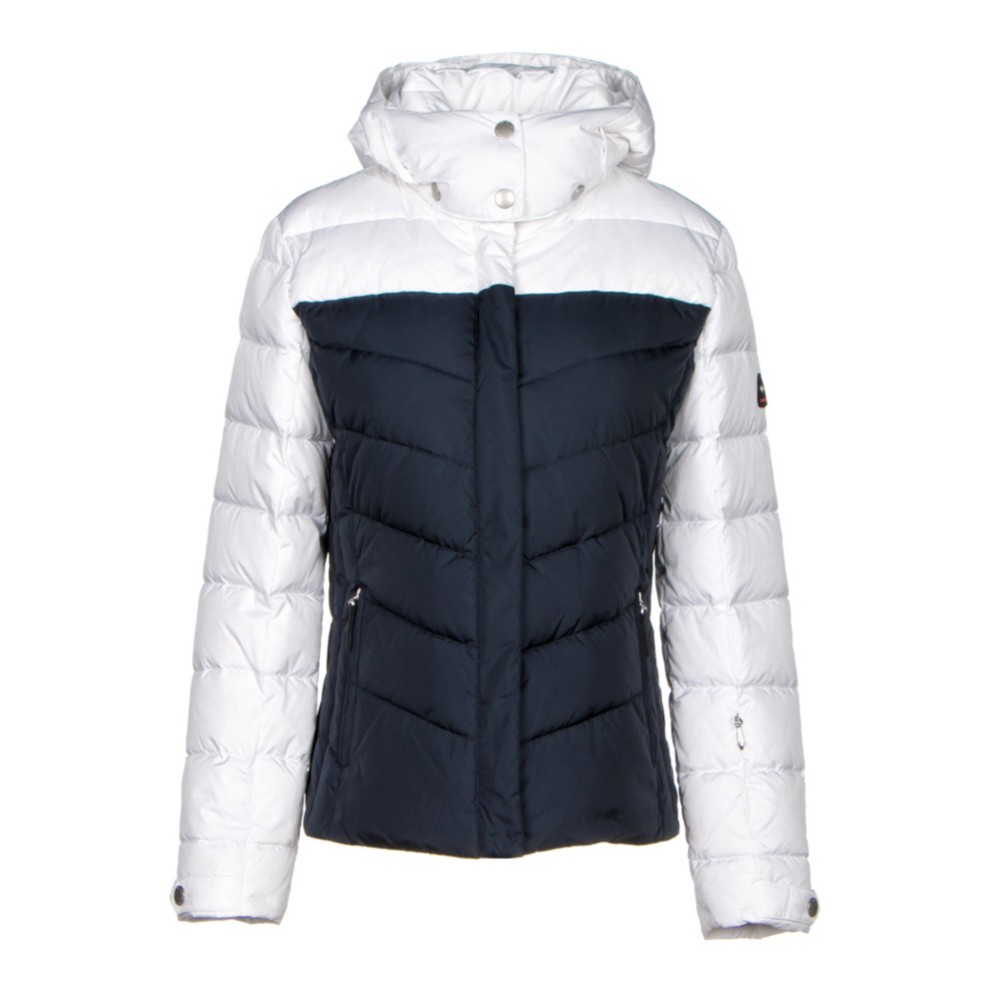Bogner Fire + Ice Sally2 Down Womens Insulated Ski Jacket, White-Navy, 256
