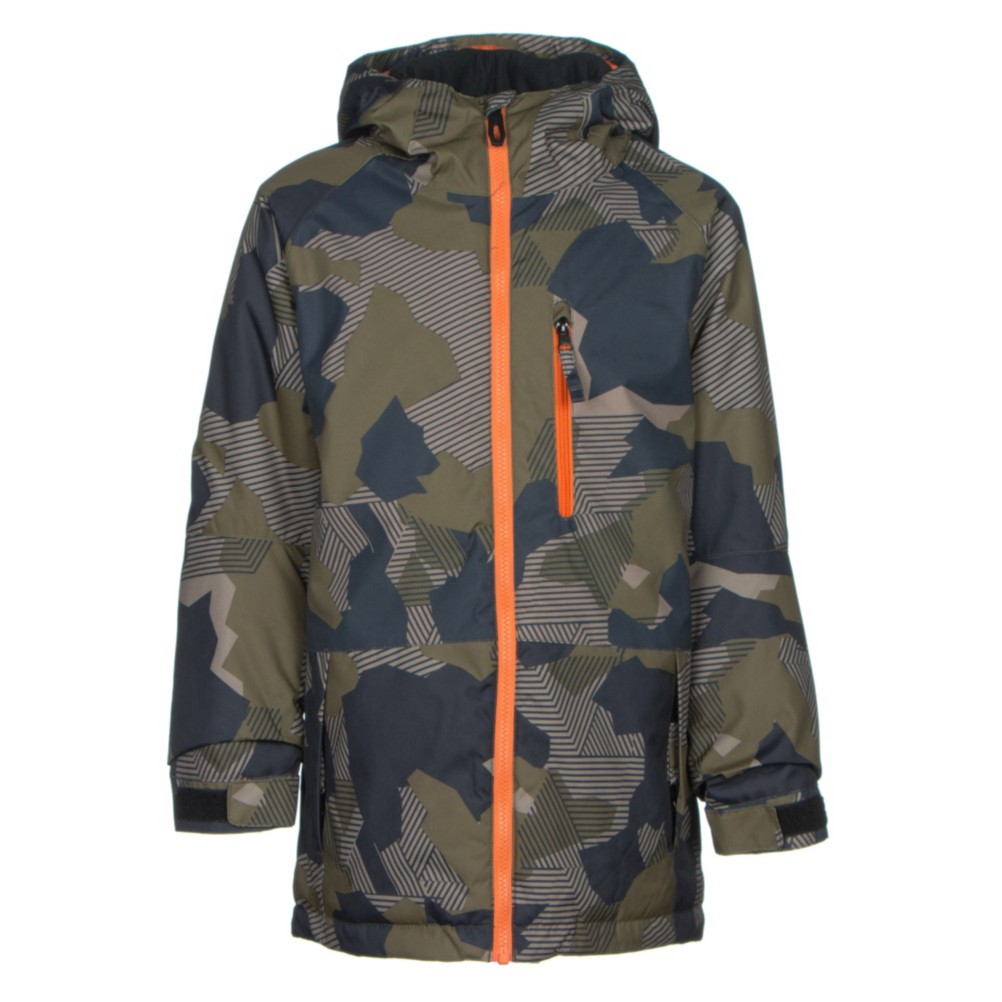 686 Jinx Insulated Boys Snowboard Jacket, Olive Geo Camo, 256