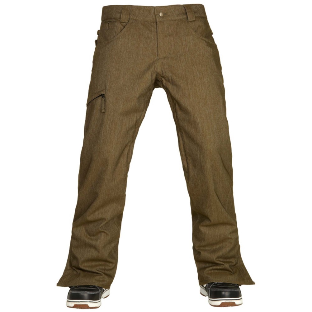 686 Authentic Raw Insulated Mens Snowboard Pants, Olive Denim, 256