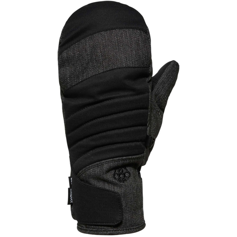 686 Majesty Womens Mittens, Black Denim, 256