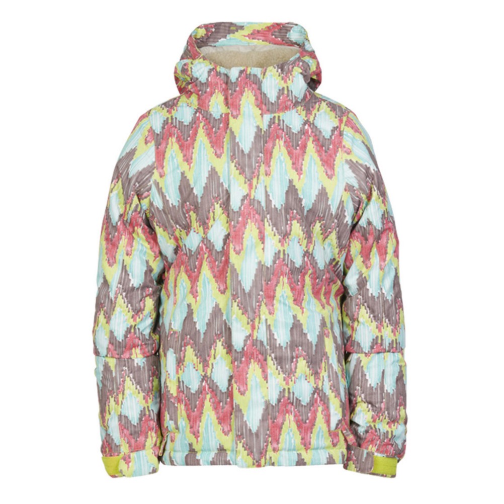 686 Flora Insulated Girls Snowboard Jacket, Lime Ikat, 256