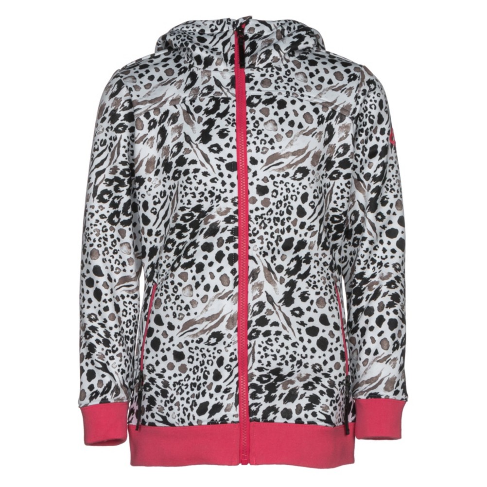 686 Allure Bonded Fleece Girls Kids Hoodie, Grey Animal, 256