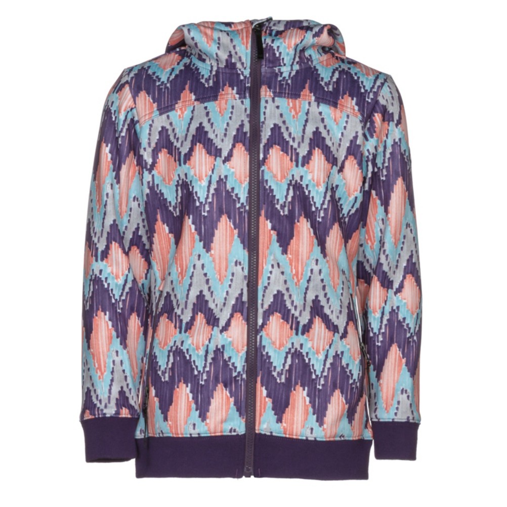 686 Allure Bonded Fleece Girls Kids Hoodie, Violet Ikat, 256