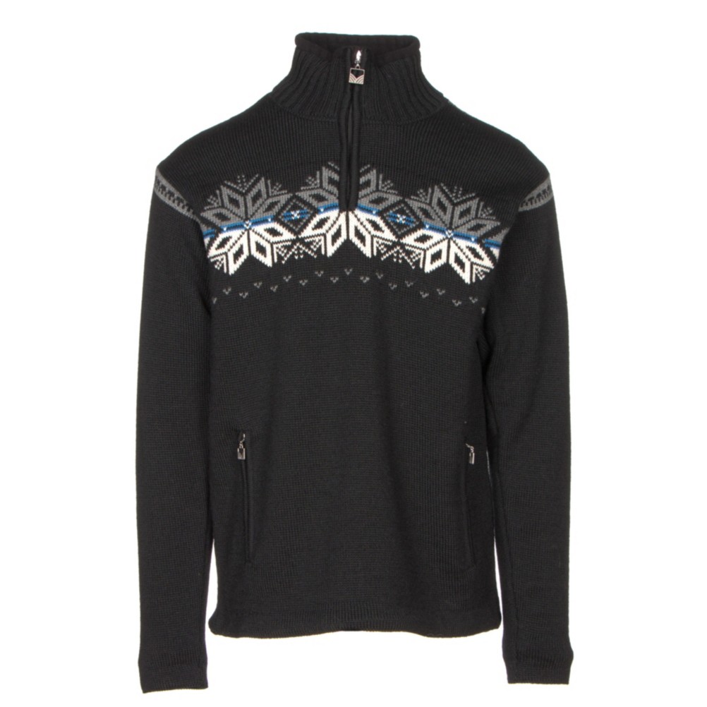 Dale Of Norway Snetind Masculine Mens Sweater, Black-Off White-Cobalt-Smoke, 256